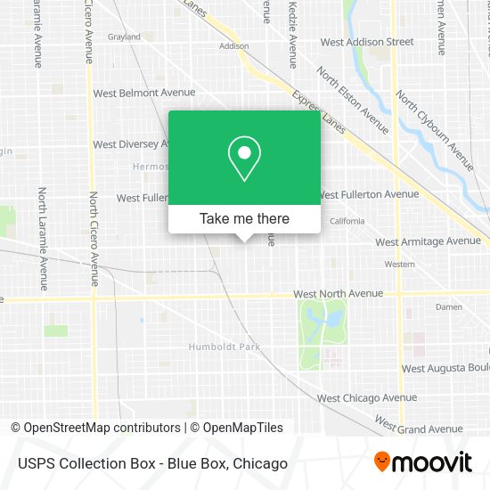 USPS Collection Box - Blue Box map