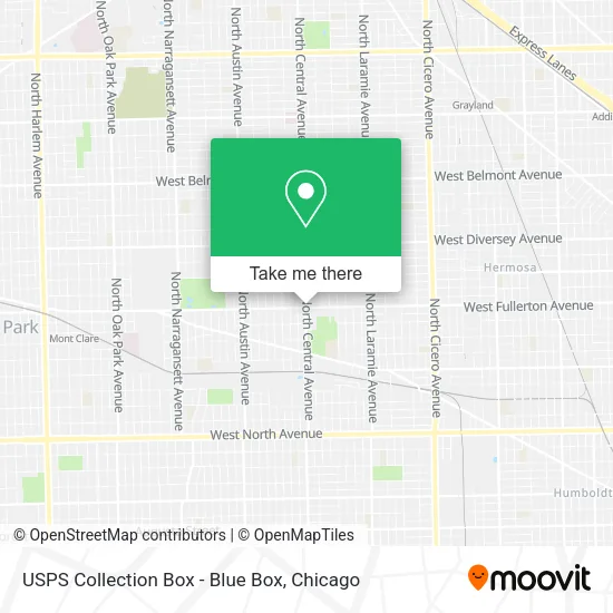 Mapa de USPS Collection Box - Blue Box