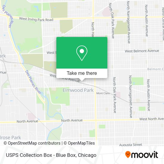 USPS Collection Box - Blue Box map