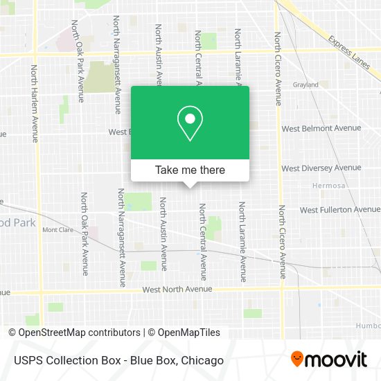 USPS Collection Box - Blue Box map