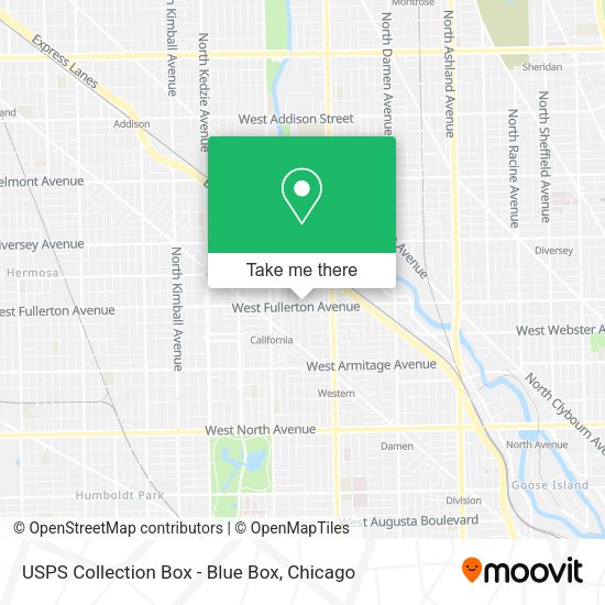 USPS Collection Box - Blue Box map