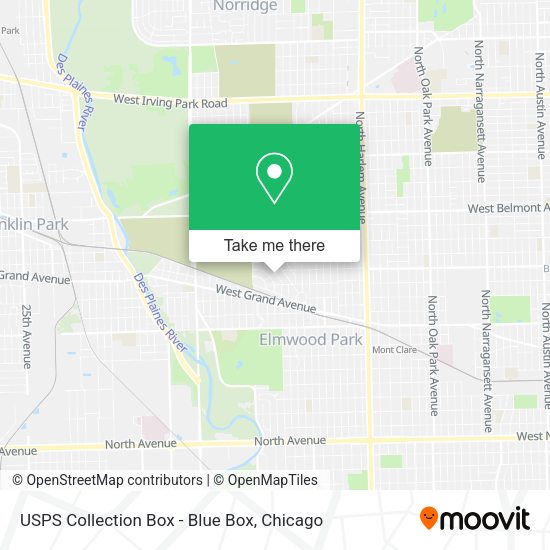 USPS Collection Box - Blue Box map