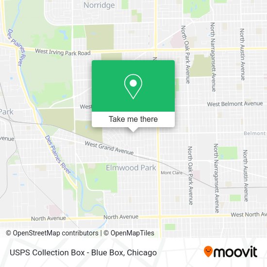 USPS Collection Box - Blue Box map