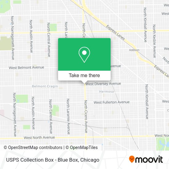USPS Collection Box - Blue Box map