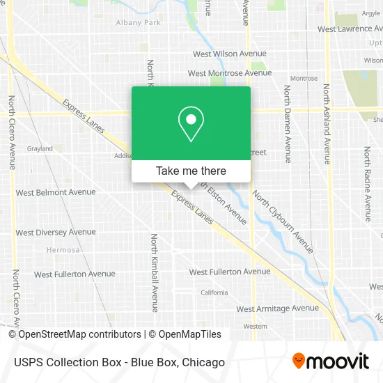 Mapa de USPS Collection Box - Blue Box