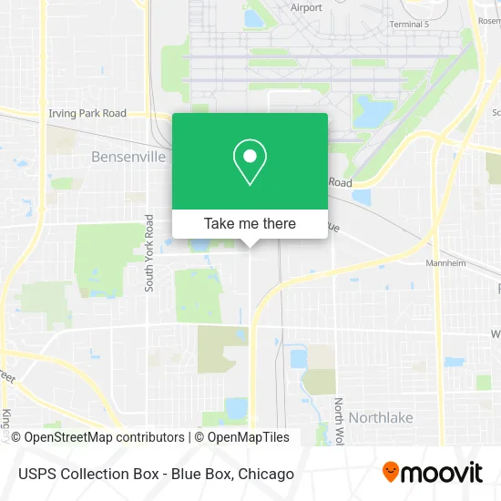 Mapa de USPS Collection Box - Blue Box