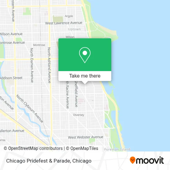 Chicago Pridefest & Parade map