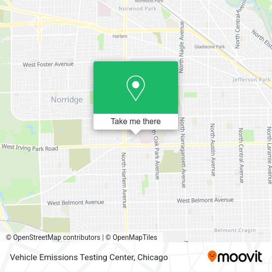 Vehicle Emissions Testing Center map