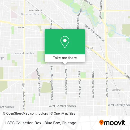 USPS Collection Box - Blue Box map