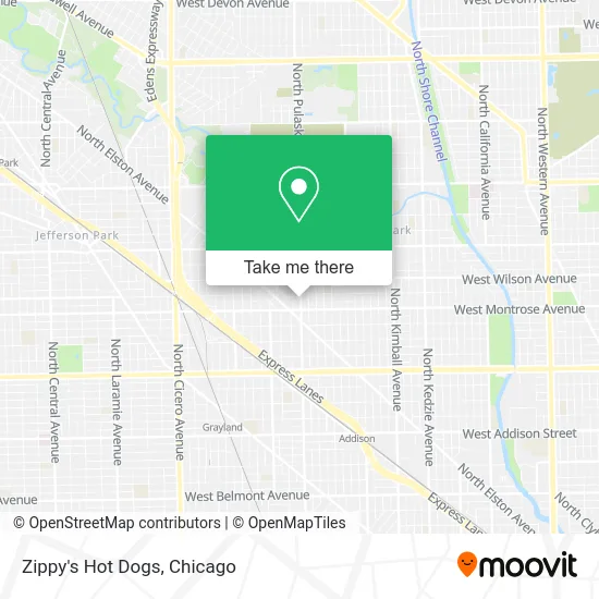 Zippy's Hot Dogs map