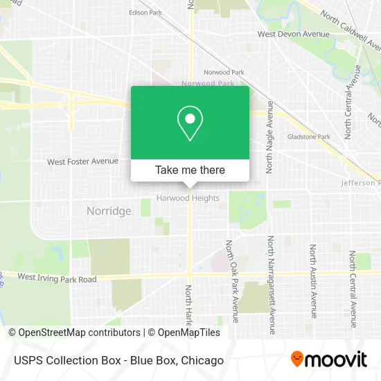 Mapa de USPS Collection Box - Blue Box