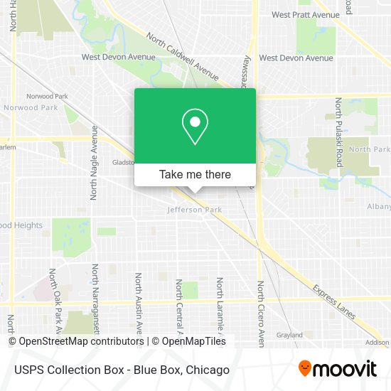 USPS Collection Box - Blue Box map