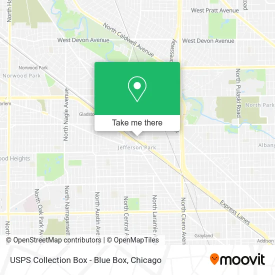 Mapa de USPS Collection Box - Blue Box