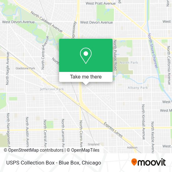 USPS Collection Box - Blue Box map