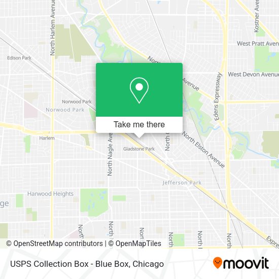 USPS Collection Box - Blue Box map