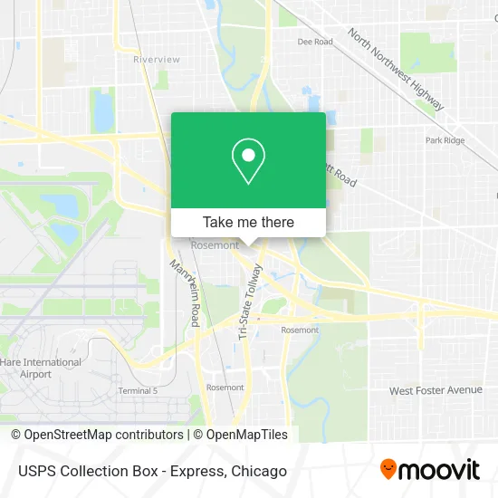 Mapa de USPS Collection Box - Express