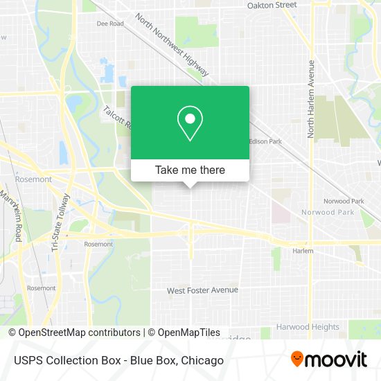 USPS Collection Box - Blue Box map