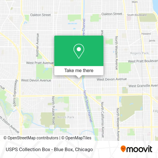 USPS Collection Box - Blue Box map