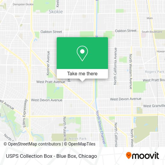 USPS Collection Box - Blue Box map