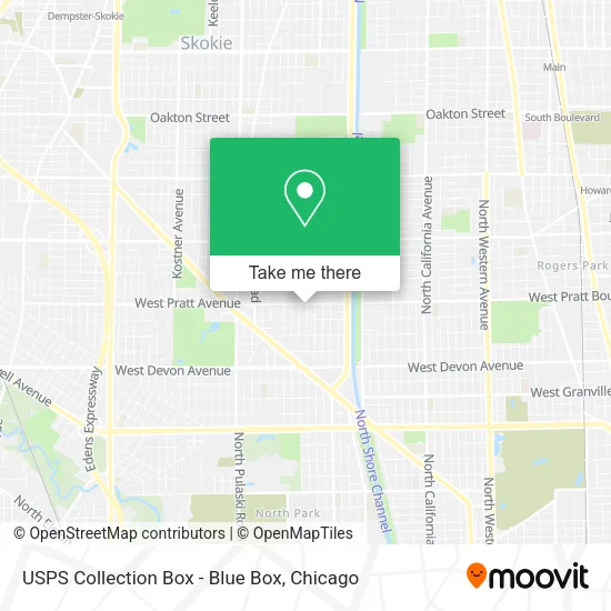 Mapa de USPS Collection Box - Blue Box