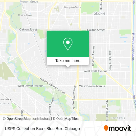Mapa de USPS Collection Box - Blue Box