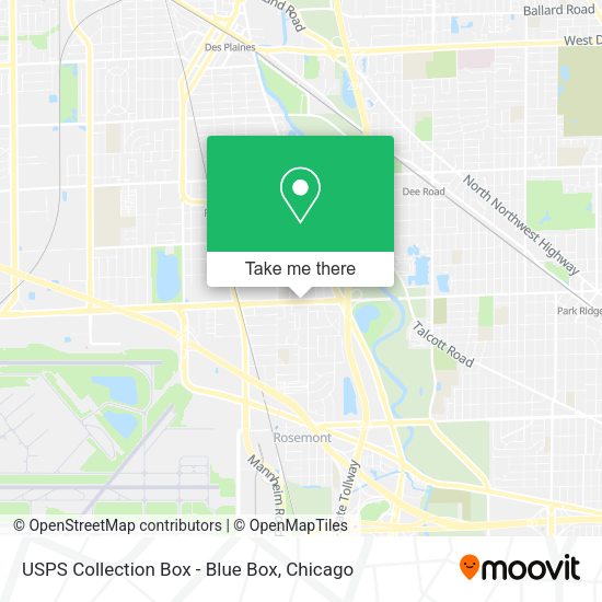USPS Collection Box - Blue Box map