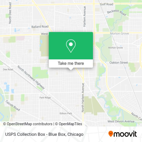 USPS Collection Box - Blue Box map