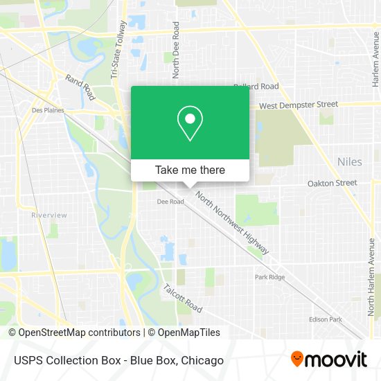 USPS Collection Box - Blue Box map