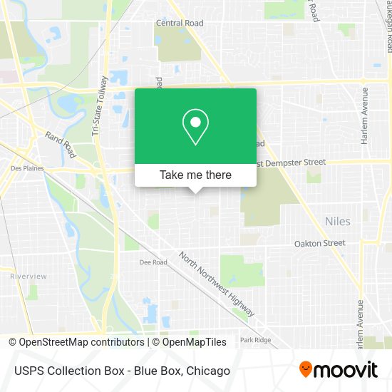 USPS Collection Box - Blue Box map