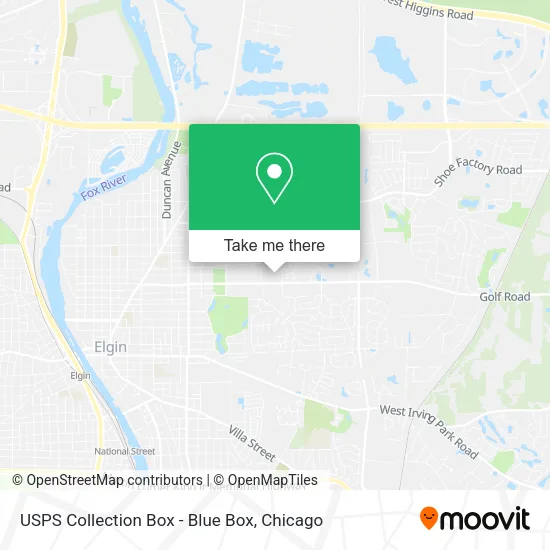 USPS Collection Box - Blue Box map