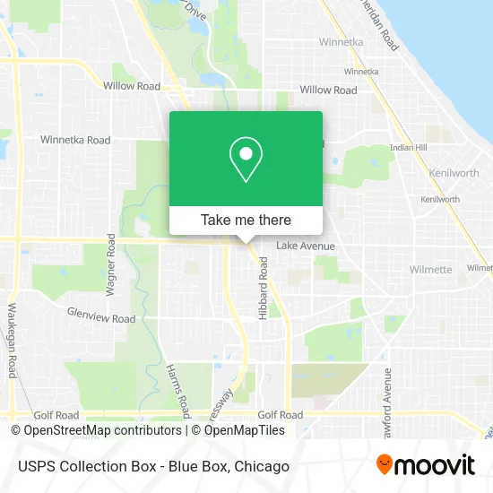 Mapa de USPS Collection Box - Blue Box