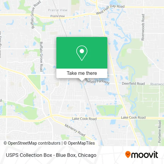 Mapa de USPS Collection Box - Blue Box
