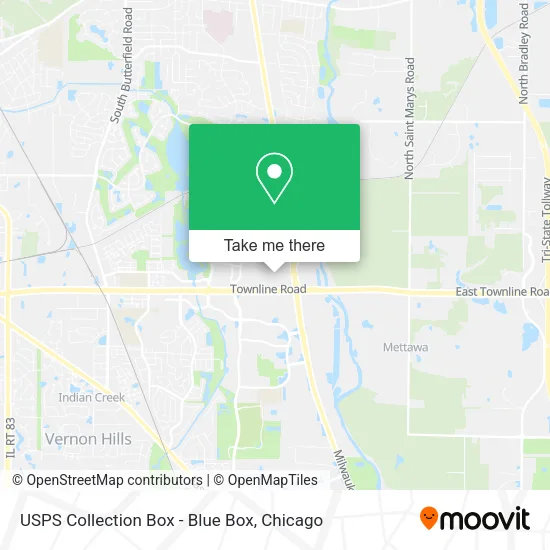 Mapa de USPS Collection Box - Blue Box