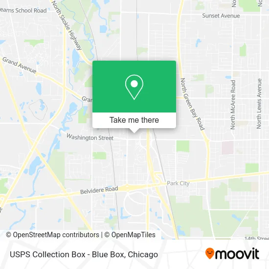 Mapa de USPS Collection Box - Blue Box