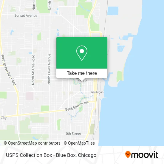 Mapa de USPS Collection Box - Blue Box