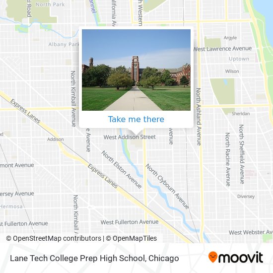 Lane Tech College Prep High School map