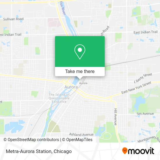 Metra-Aurora Station map