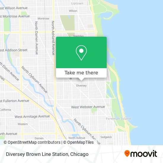Diversey Brown Line Station map