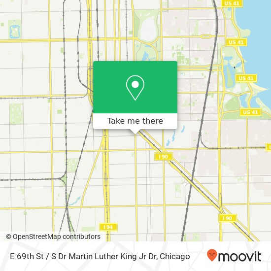 Mapa de E 69th St / S Dr Martin Luther King Jr Dr