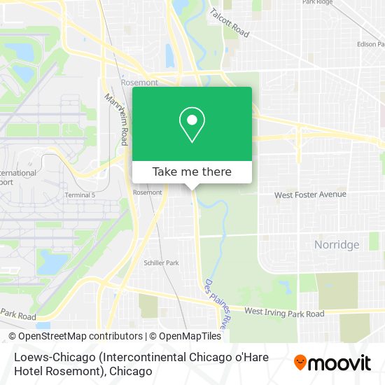 Loews-Chicago (Intercontinental Chicago o'Hare Hotel Rosemont) map
