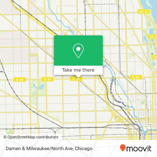 Mapa de Damen & Milwaukee/North Ave