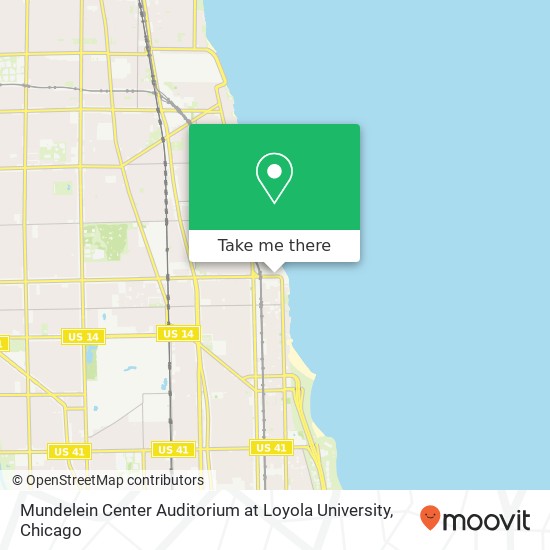 Mundelein Center Auditorium at Loyola University map