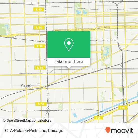 CTA-Pulaski-Pink Line map