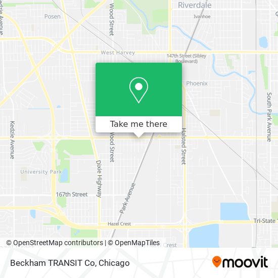 Beckham TRANSIT Co map