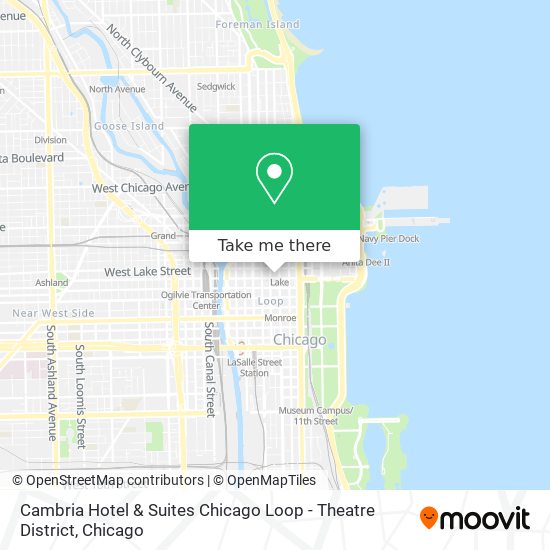 Cambria Hotel & Suites Chicago Loop - Theatre District map