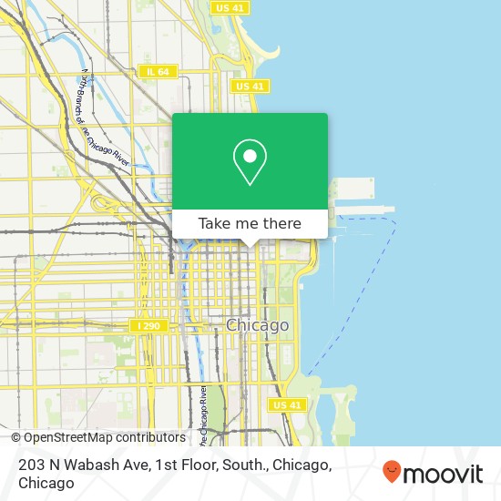 Mapa de 203 N Wabash Ave, 1st Floor, South., Chicago