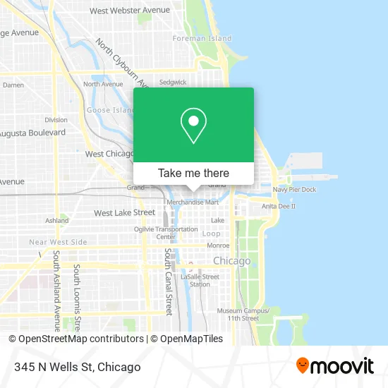345 N Wells St map