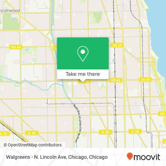 Mapa de Walgreens - N. Lincoln Ave, Chicago