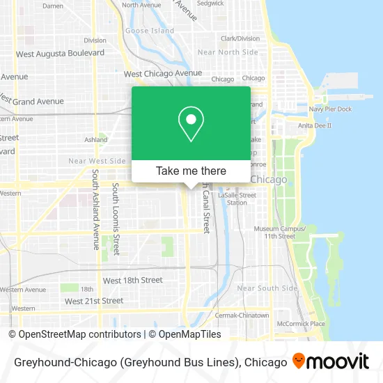 Greyhound-Chicago (Greyhound Bus Lines) map