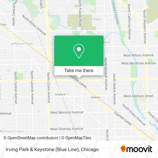 Mapa de Irving Park & Keystone (Blue Line)